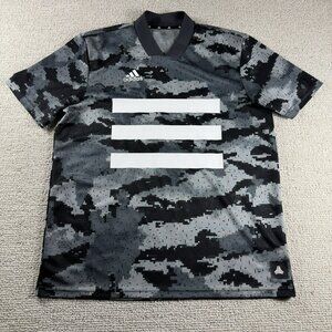 Adidas Tango Digital Camo Soccer Football Jersey Black Gray Men’s Size Small